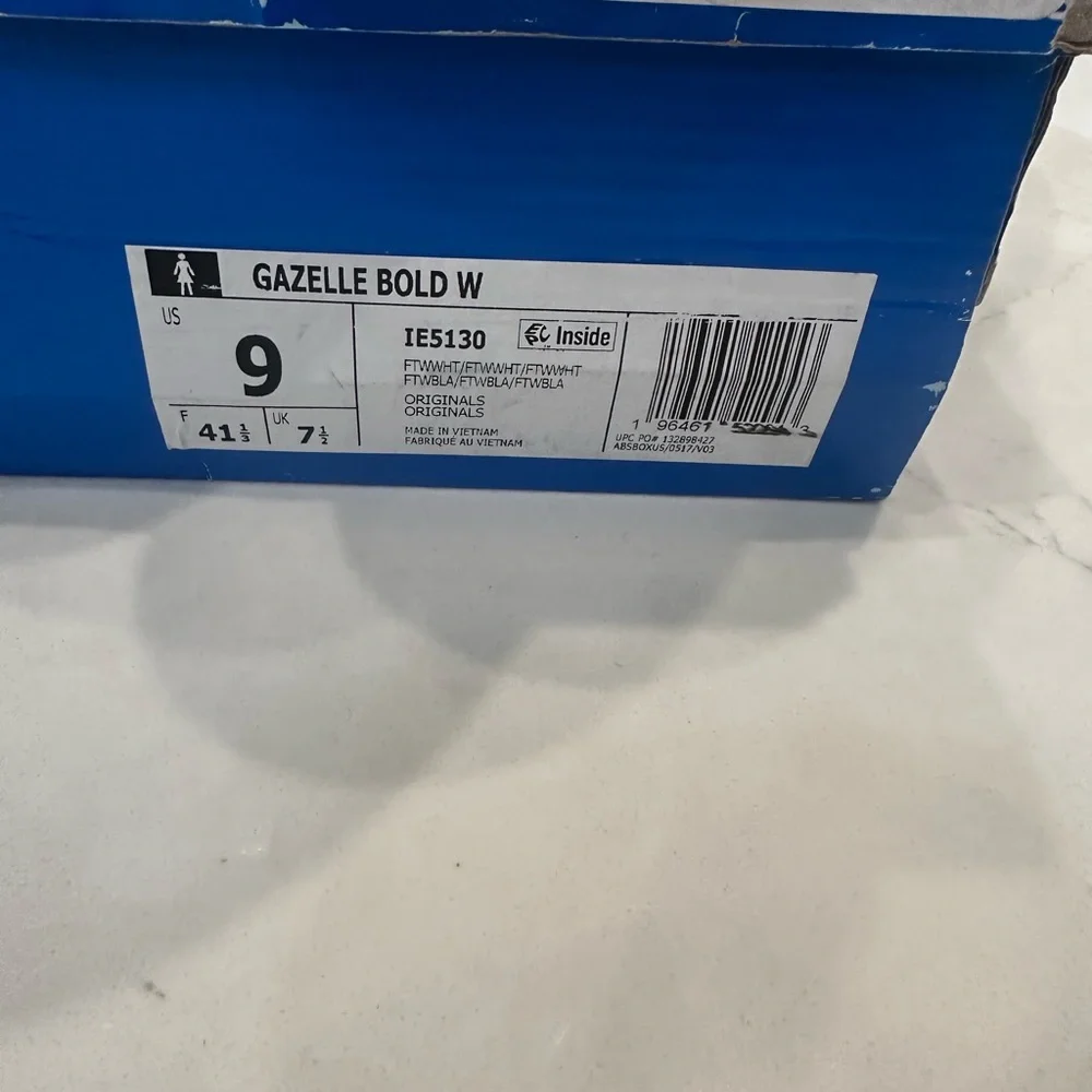 Adidas Women's Gazelle Bold Platform White Sneakers - Picture 4 of 5